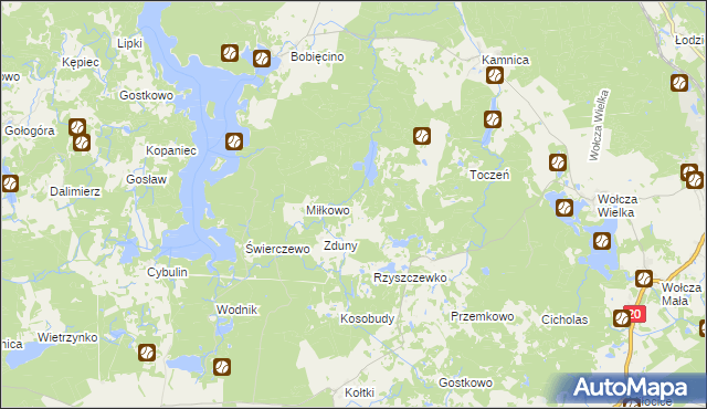 mapa Klęczkowo gmina Miastko, Klęczkowo gmina Miastko na mapie Targeo