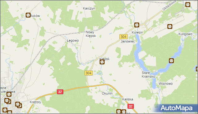 mapa Klępsk, Klępsk na mapie Targeo