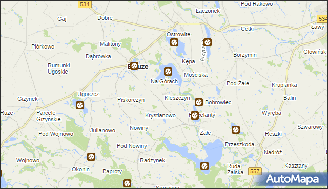 mapa Kleszczyn, Kleszczyn na mapie Targeo