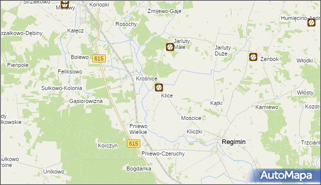 mapa Klice, Klice na mapie Targeo