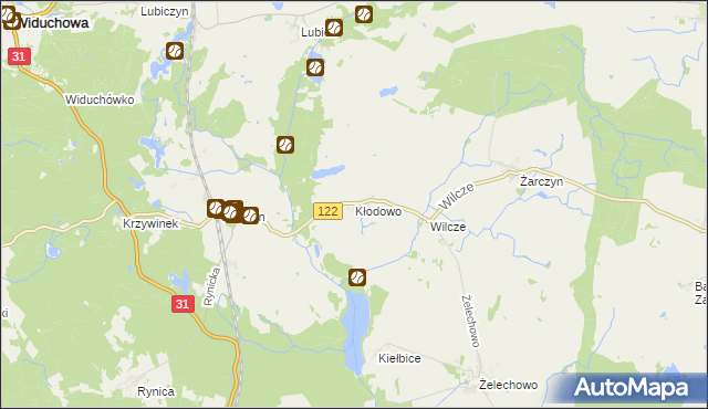 mapa Kłodowo, Kłodowo na mapie Targeo