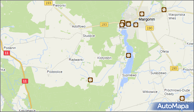 mapa Klotyldzin, Klotyldzin na mapie Targeo