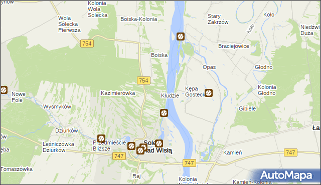 mapa Kłudzie, Kłudzie na mapie Targeo