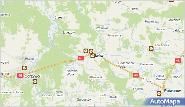 mapa Klwów, Klwów na mapie Targeo