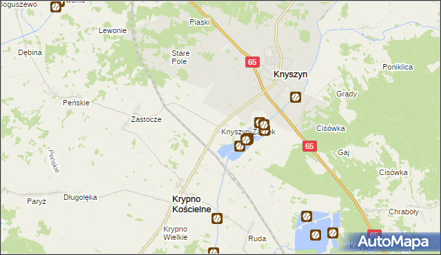 mapa Knyszyn-Zamek, Knyszyn-Zamek na mapie Targeo