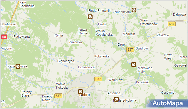mapa Kobylanka gmina Dobre, Kobylanka gmina Dobre na mapie Targeo