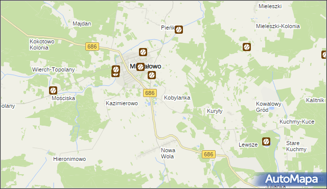 mapa Kobylanka gmina Michałowo, Kobylanka gmina Michałowo na mapie Targeo