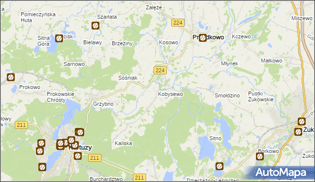 mapa Kobysewo, Kobysewo na mapie Targeo