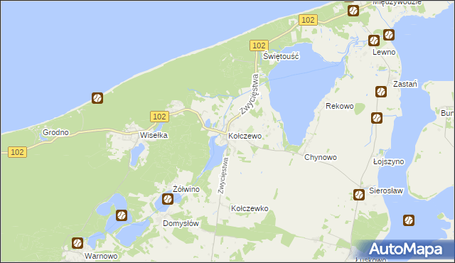 mapa Kołczewo, Kołczewo na mapie Targeo