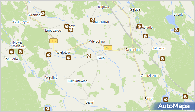 mapa Koło gmina Brody, Koło gmina Brody na mapie Targeo