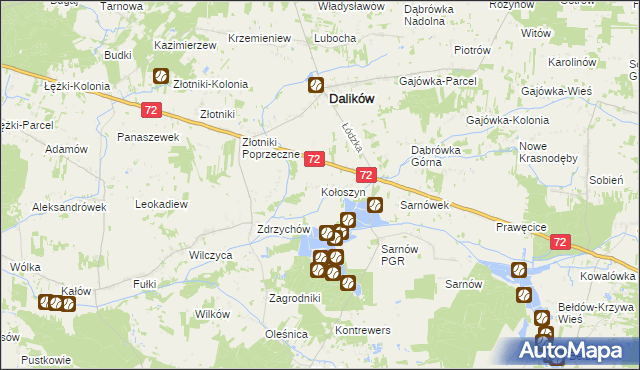 mapa Kołoszyn, Kołoszyn na mapie Targeo