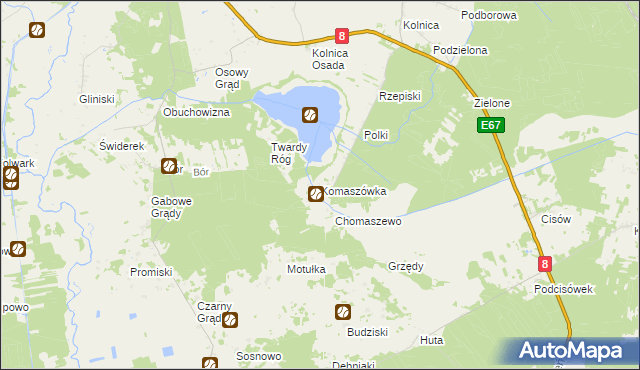 mapa Komaszówka gmina Augustów, Komaszówka gmina Augustów na mapie Targeo