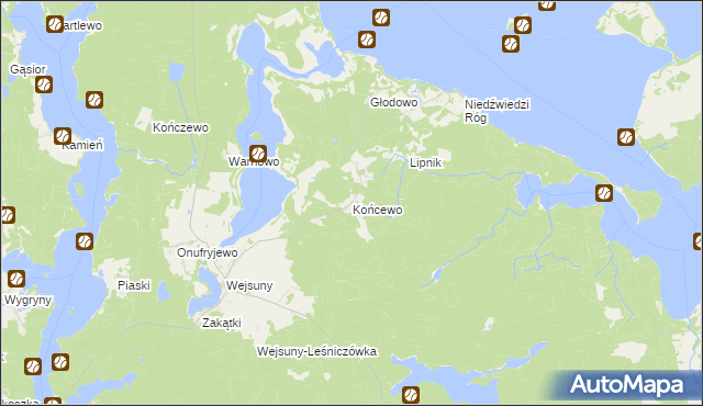 mapa Końcewo, Końcewo na mapie Targeo