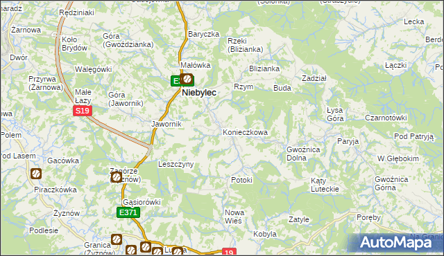 mapa Konieczkowa, Konieczkowa na mapie Targeo