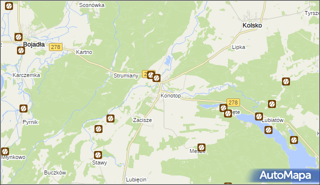 mapa Konotop gmina Kolsko, Konotop gmina Kolsko na mapie Targeo