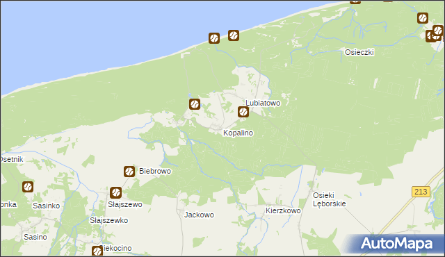 mapa Kopalino, Kopalino na mapie Targeo