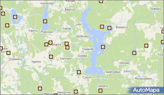 mapa Kopaniec gmina Polanów, Kopaniec gmina Polanów na mapie Targeo