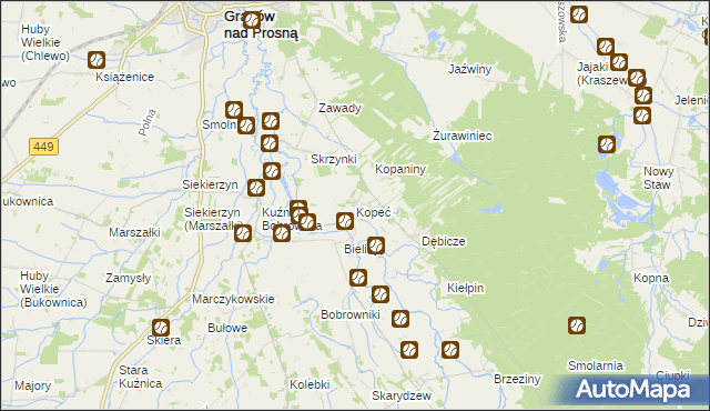 mapa Kopeć, Kopeć na mapie Targeo