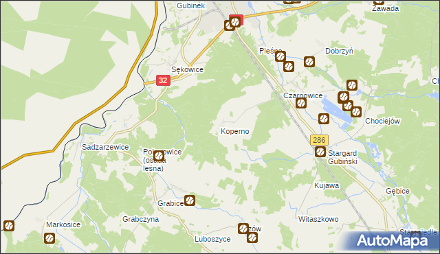 mapa Koperno, Koperno na mapie Targeo