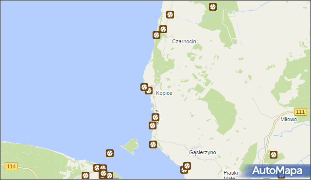 mapa Kopice gmina Stepnica, Kopice gmina Stepnica na mapie Targeo