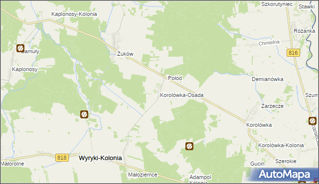 mapa Korolówka-Osada, Korolówka-Osada na mapie Targeo