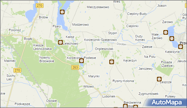 mapa Korzecznik, Korzecznik na mapie Targeo