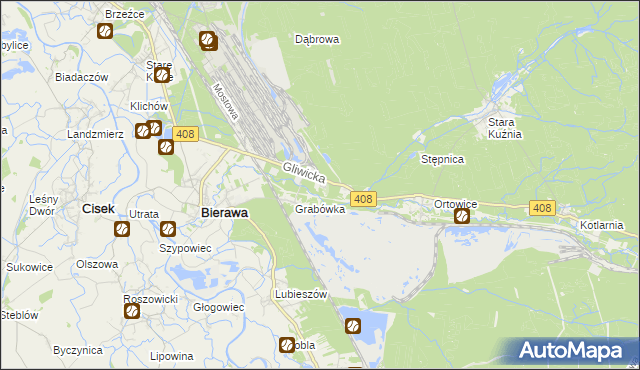 mapa Korzonek gmina Bierawa, Korzonek gmina Bierawa na mapie Targeo