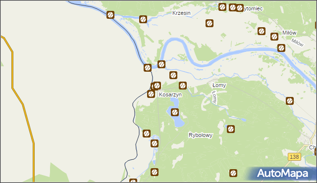 mapa Kosarzyn, Kosarzyn na mapie Targeo