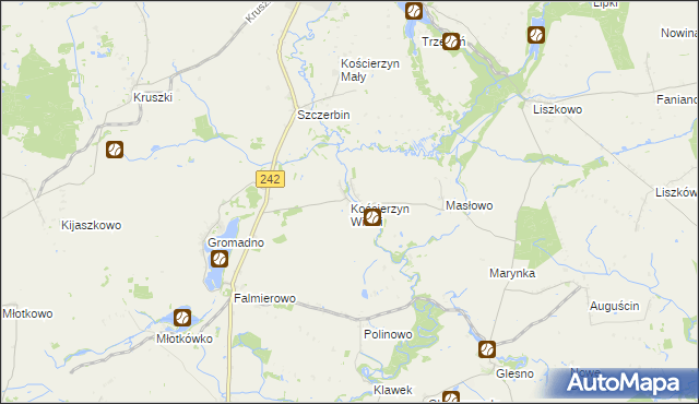 mapa Kościerzyn Wielki, Kościerzyn Wielki na mapie Targeo