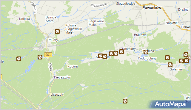 mapa Koszwice, Koszwice na mapie Targeo