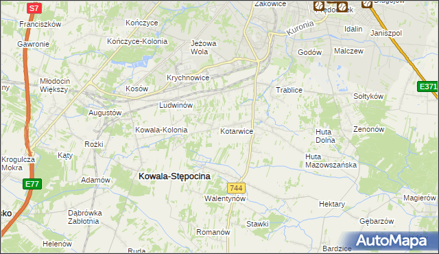 mapa Kotarwice, Kotarwice na mapie Targeo