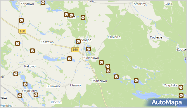 mapa Kozłów gmina Bierzwnik, Kozłów gmina Bierzwnik na mapie Targeo