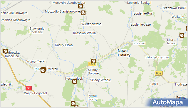 mapa Krasowo-Częstki, Krasowo-Częstki na mapie Targeo