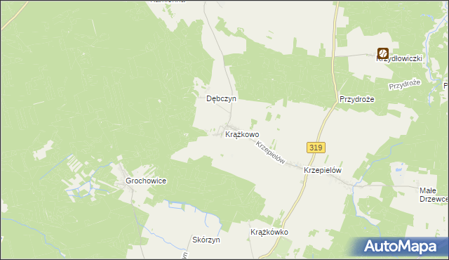 mapa Krążkowo gmina Sława, Krążkowo gmina Sława na mapie Targeo