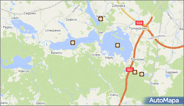 mapa Kręsk, Kręsk na mapie Targeo