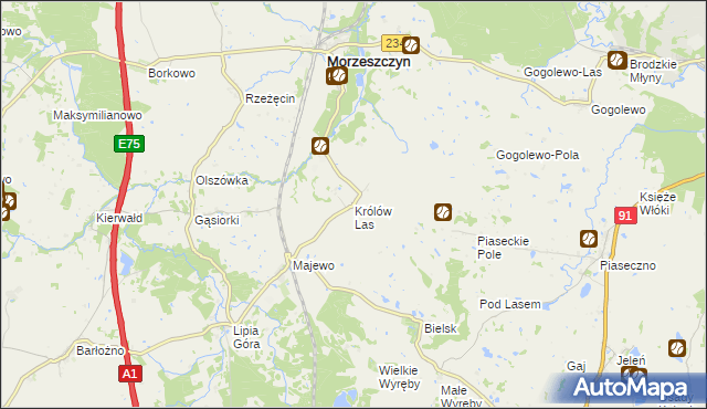 mapa Królów Las, Królów Las na mapie Targeo