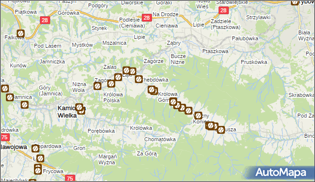 mapa Królowa Górna, Królowa Górna na mapie Targeo