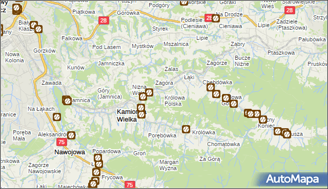 mapa Królowa Polska, Królowa Polska na mapie Targeo