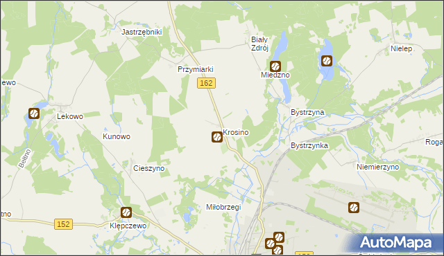 mapa Krosino gmina Świdwin, Krosino gmina Świdwin na mapie Targeo