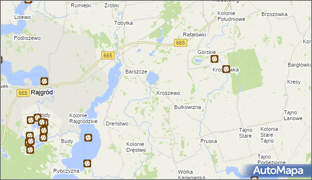 mapa Kroszewo, Kroszewo na mapie Targeo