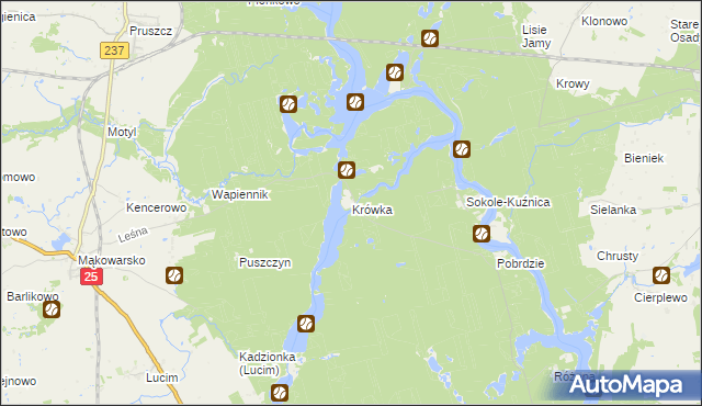 mapa Krówka, Krówka na mapie Targeo