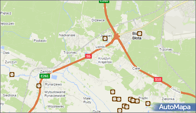 mapa Kruszyn Krajeński, Kruszyn Krajeński na mapie Targeo