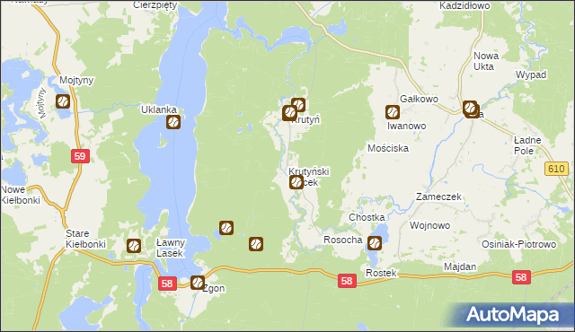 mapa Krutyński Piecek, Krutyński Piecek na mapie Targeo