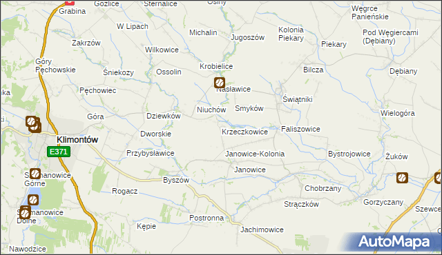 mapa Krzeczkowice, Krzeczkowice na mapie Targeo