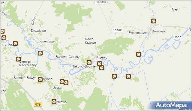 mapa Krzewo gmina Piątnica, Krzewo gmina Piątnica na mapie Targeo