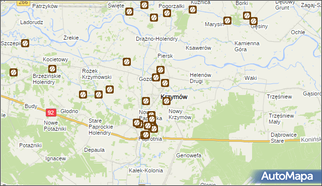 mapa Krzymów powiat koniński, Krzymów powiat koniński na mapie Targeo