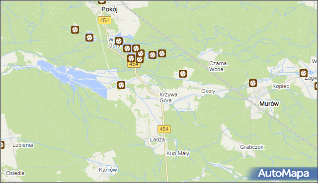 mapa Krzywa Góra gmina Pokój, Krzywa Góra gmina Pokój na mapie Targeo