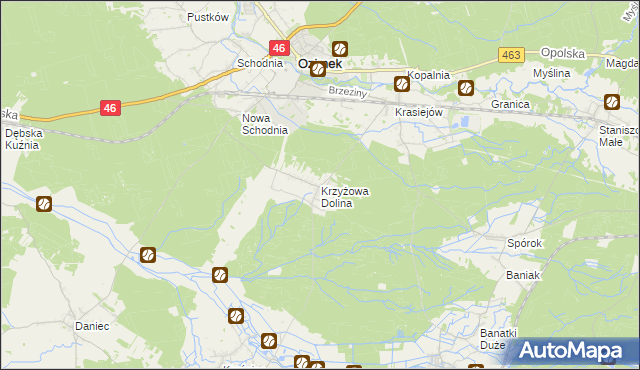 mapa Krzyżowa Dolina, Krzyżowa Dolina na mapie Targeo