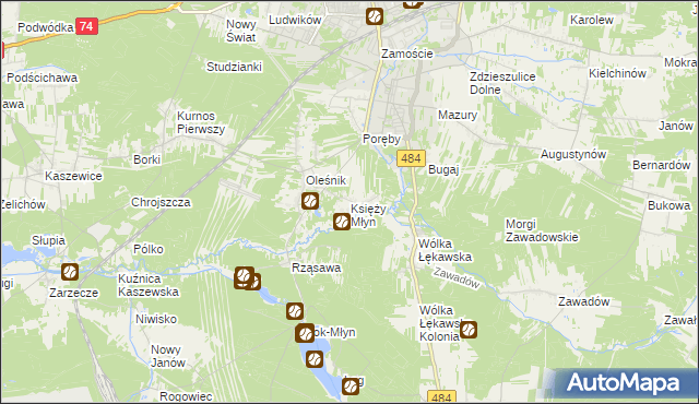 mapa Księży Młyn, Księży Młyn na mapie Targeo