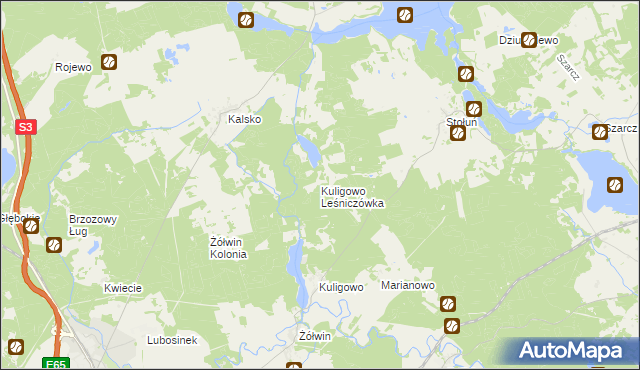 mapa Kuligowo Leśniczówka, Kuligowo Leśniczówka na mapie Targeo